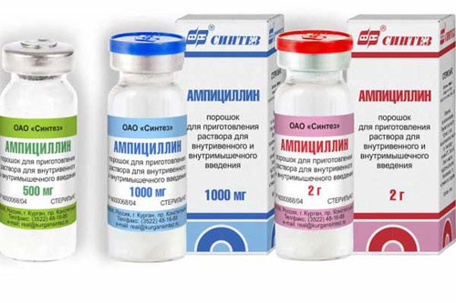 Ампициллин - порошок для приготовления раствора